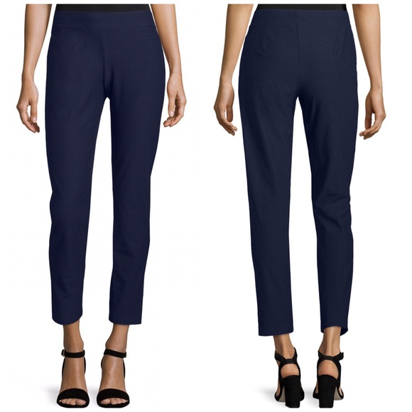 eileen fisher system washable stretch crepe slim pant